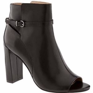 Banana Republic Peep Toe Black Booties